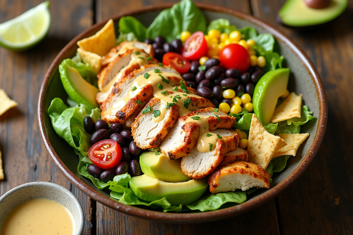 Mexican Chicken Salad with fresh ingredients