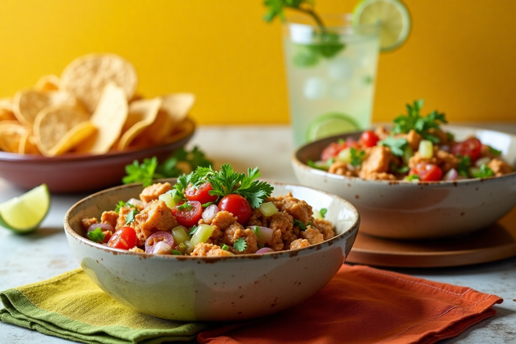 Mexican Chicken Salad served with sides