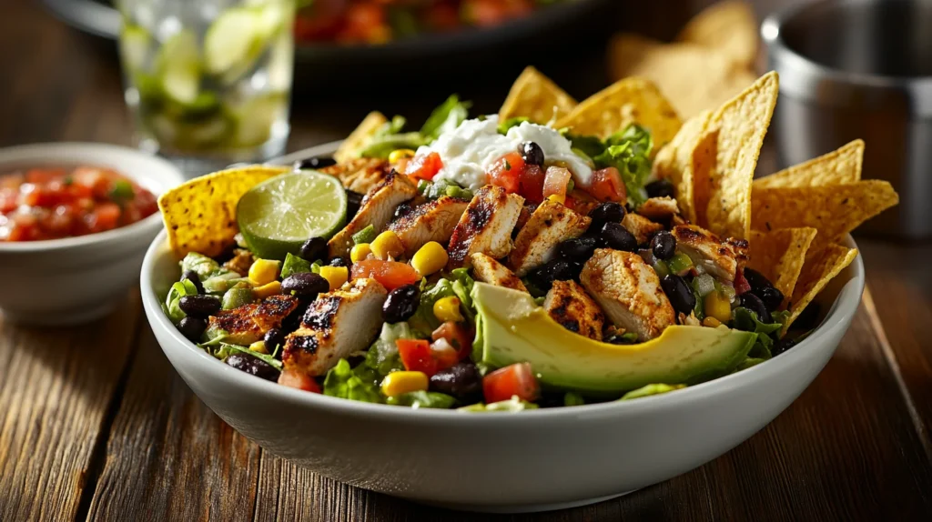 Mexican Chicken Salad served with sides