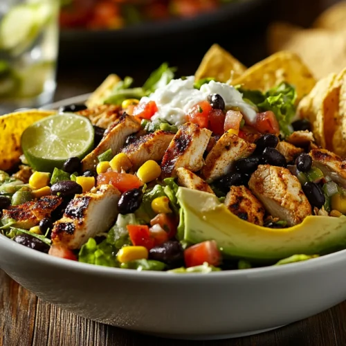 Mexican Chicken Salad served with sides